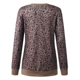 Spring Side Slit Leopard Print Long Shirt