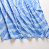 Summer Casual Tie Dye Strap Long Dress