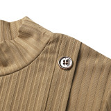 Spring Long Sleeve Knit Turtleneck Bodycon Dress