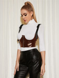 Sexy Underbust Brown Leather Bustier Corset