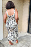 Sexy Dollar Print Irregular Long Tank Dress