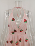 Formal Pink Strawberry Short Cocktail Dress