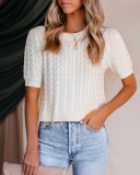 Sexy White Cut Out Tied Back Crop Sweater
