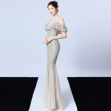 Formal Sequins Mermaid Strap Evening Dress
