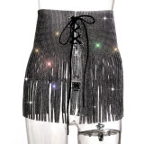 Party High Waist Tassel Sparkly Skirt