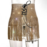 Party High Waist Tassel Sparkly Skirt