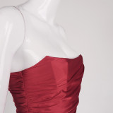 Party Sexy Red Vintage Strapless Crop Top