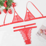 Sexy Red Lace Bra and Panty Lingerie Set