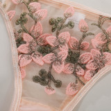 Sexy Floral Strap Bra and Panty Lingerie Set