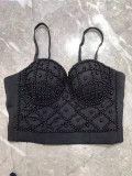 Party Sexy Beaded Strap Crop Top