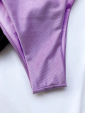 Two Piece Purple Strap Swimwear