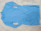 Spring Blue Long Sleeve Zipped Bodycon Dress