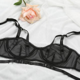 Sexy Black See Through Bra and Panty Lingerie Set