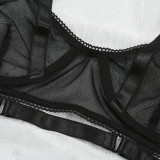 Sexy Black See Through Bra and Panty Lingerie Set