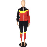 Casual Contrast Zip Up Long Sleeve tracksuit