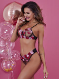 Valentine's Sexy See Through Floral Bra and Panty Set