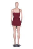 Summer Sexy Ruched Halter Red Bodycon Dress