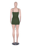 Summer Sexy Ruched Halter Green Bodycon Dress