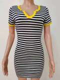 Summer Stripes Print Fit Shirt Dress