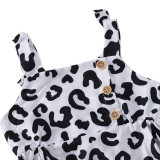 Baby Girl Summer Cow Print Strap Dress