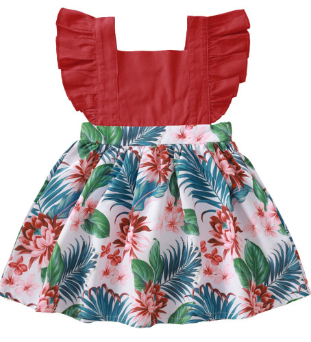 Летнее платье с цветочным рисунком для маленьких девочек