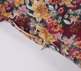 Vintage Style Formal Floral Skater Dress with Short Sleeves