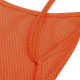 Summer Orange Sexy Strap Mini Bodycon Dress