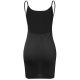 Summer Black Sexy Strap Mini Bodycon Dress