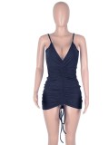 Summer Sexy Ruched Halter Royal Bodycon Dress