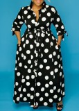 African Fashion Polka Dot Long Maxi Dress