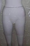 Summer Beach Fishnet Beaded High Waist Skirt Cover-Up