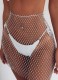 Summer Beach Fishnet Beaded High Waist Skirt Cover-Up