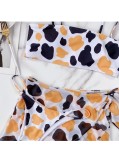 Sexy 3PC Cow Print Swimwear with Cover-Up