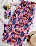 Summer 3PC Colorful Swimwear with Cover-Up Set