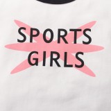Kids Girl Summer Print Contrast Shirt and Pants 2PC Matching Set