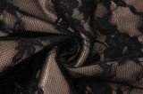 Vintage Lace Black Long Sleeve Elegant Top
