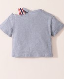 Baby Girl Summer Print Grey Irregular Shirt