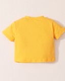 Baby Girl Summer Print Yellow O-Neck Shirt