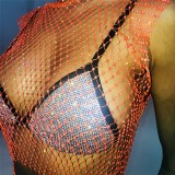 Summer Sexy Fishnet Beaded Club Crop Top