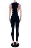 Summer Black Sexy Hollow Out Sleeveless Bodycon Jumpsuit