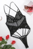 Summer Black Lace Hollow Out Sexy Teddy Lingerie