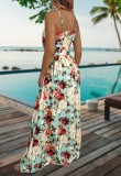 Summer Casual Bohemain Floral Deep-V Strap Long Maxi Sundress