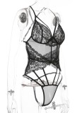 Summer Black Lace Hollow Out Sexy Teddy Lingerie