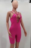 Summer Pink Sexy Hollow Out Bodycon Rompers Jumpsuit