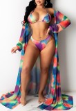 Summer Tie Dye Sexy Swimwear with Cover-Up Matching 3PC Set