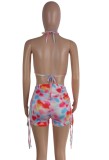 Summer Tie Dye Sexy Bra and Shorts Matching 2PC Party Set