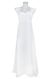Summer Wedding White Lace Upper High Waist Bridal Dress
