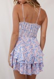 Summer Casual Floral Print High Waist Strap Rompers