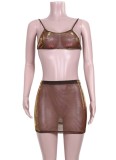 Summer See Through Sexy Bra and Mini Skirt 2PC Party Set