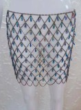 Summer Chains Hollow Out Rhinestones Skirt Cover-Up